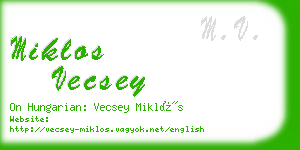 miklos vecsey business card